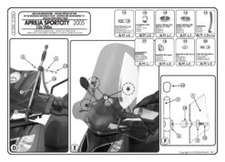 Givi A129A Mounting Kit For 105A/128A Windscreens Sportcity 125 / 200 / 250 '04-'08 -MotorVision Store A129A fi 2