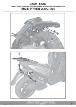 Givi SR5602 Specific Rack For Piaggio Typhoon 50 & 125 (2011-2012) -MotorVision Store GVSR5602 fi 4