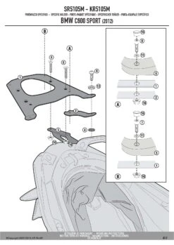 Givi SR5105M Monolock Top Case Rack For BMW C600 Sport (2012-2015) 9 Givi SR5105M Monolock Top Case Rack For BMW C600 Sport (2012-2015) -MotorVision Store SR5105M fi 4