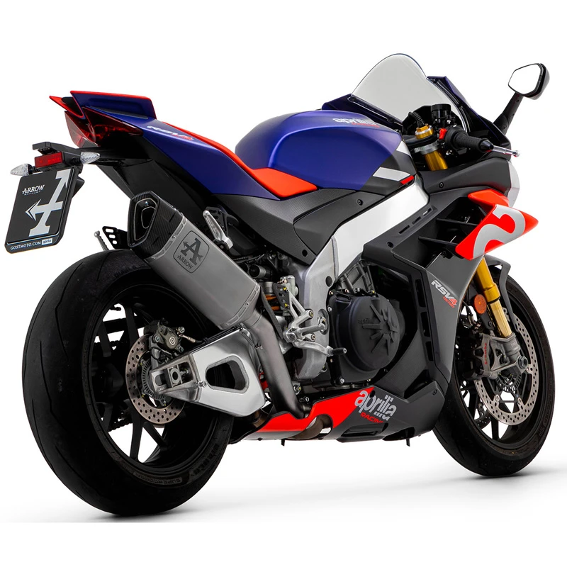 Arrow 71004PT Pista Slip-on Exhaust, Titanium For Aprilia RSV4 1100 Factory '21- 1 Arrow 71004PT Pista Slip-on Exhaust, Titanium For Aprilia RSV4 1100 Factory '21-