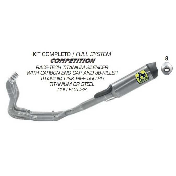 Arrow 71204CKZ Competition Full Exhaust, Titanium For BMW S1000RR (2019-) 1 Arrow 71204CKZ Competition Full Exhaust, Titanium For BMW S1000RR (2019-)