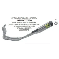 Arrow 71205CKZ Competition Full Exhaust, Titanium For BMW S1000RR (2019-)