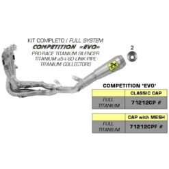 Arrow 71212CP Competition Evo Full System Exhaust, Titanium For Honda CBR1000RR-R (2020-)