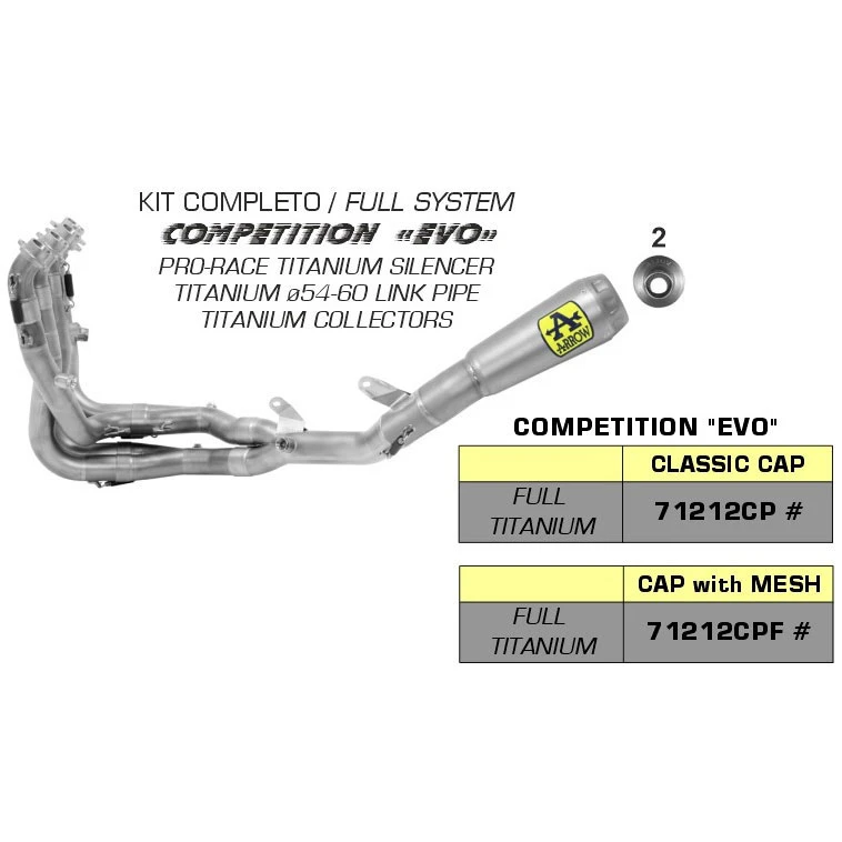 Arrow 71212CP Competition Evo Full System Exhaust, Titanium For Honda CBR1000RR-R (2020-) 1 Arrow 71212CP Competition Evo Full System Exhaust, Titanium For Honda CBR1000RR-R (2020-)