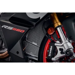 Evotech PRN015268-015269 Radiator And Header Guard For Aprilia RS660 (2021-) 8 Evotech PRN015268-015269 Radiator And Header Guard For Aprilia RS660 (2021-) -MotorVision Store evotech prn015267 radiator and header guard image4