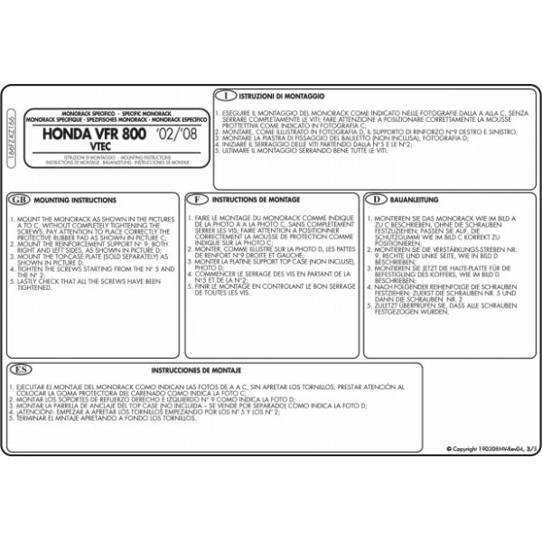 Givi 166FZ Monorack Sidearms For Honda VFR800 Interceptor (2002-2011) 4 Givi 166FZ Monorack Sidearms For Honda VFR800 Interceptor (2002-2011) - Image 4