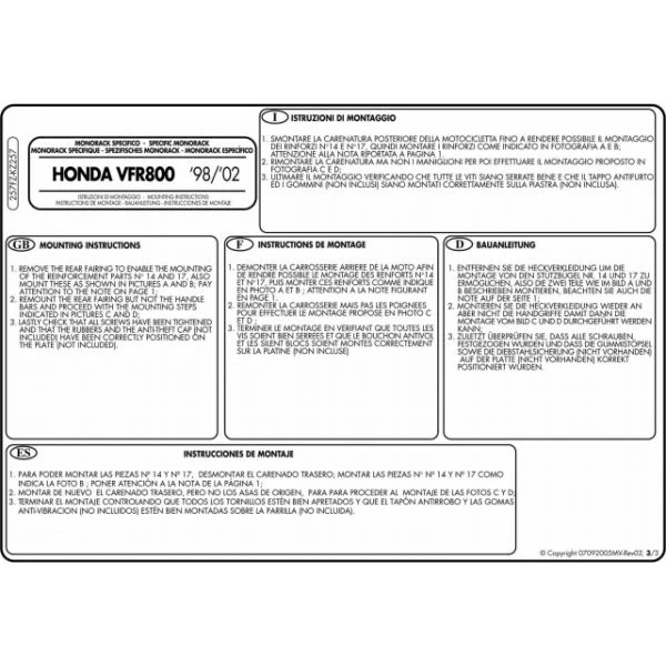Givi 257FZ Monorack Sidearms For Honda VFR800 (1998-2001) 4 Givi 257FZ Monorack Sidearms For Honda VFR800 (1998-2001) - Image 4