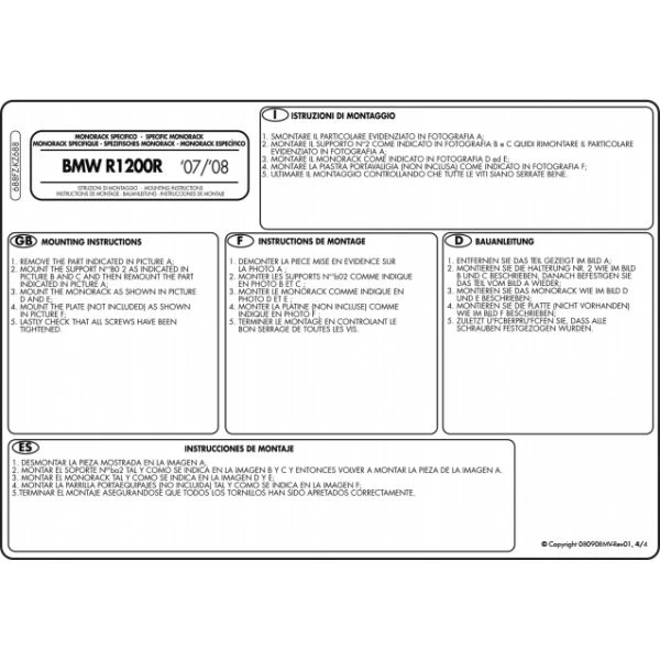 Givi 688FZ Monorack Sidearms For BMW R1200R '06-'10 5 Givi 688FZ Monorack Sidearms For BMW R1200R '06-'10 - Image 5