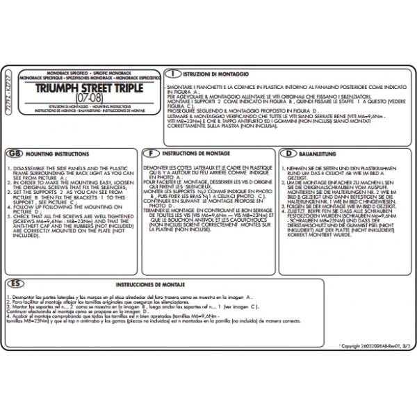 Givi 727FZ Monorack Sidearms For Truimph Street Triple 675 '07-'11 4 Givi 727FZ Monorack Sidearms For Truimph Street Triple 675 '07-'11 - Image 4