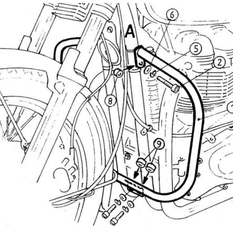 Hepco & Becker 501.710 00 02 Engine Guard, Chrome For Triumph Thruxton 2 Hepco & Becker 501.710 00 02 Engine Guard, Chrome For Triumph Thruxton - Image 2