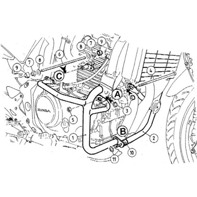 Hepco & Becker 501.937 00 01 Engine Guard For Honda CBF500 2 Hepco & Becker 501.937 00 01 Engine Guard For Honda CBF500 - Image 2