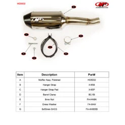 M4 HO5032 Standard Slip-On Exhaust With Polished Muffler For Honda CBR500 (2017-) -MotorVision Store m4 ho5032 standard slip on polished muffler image4