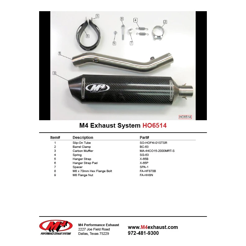 M4 HO6514 Standard Slip-On Exhaust With Carbon Muffler For Honda CBR600 F4i 04-07 2 M4 HO6514 Standard Slip-On Exhaust With Carbon Muffler For Honda CBR600 F4i 04-07 - Image 2