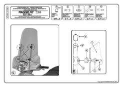 Givi A110A Windshield Fitting Kit For Piaggio Fly 50 & 125 & 150 '04-'09 -MotorVision Store piaggio20Fly202