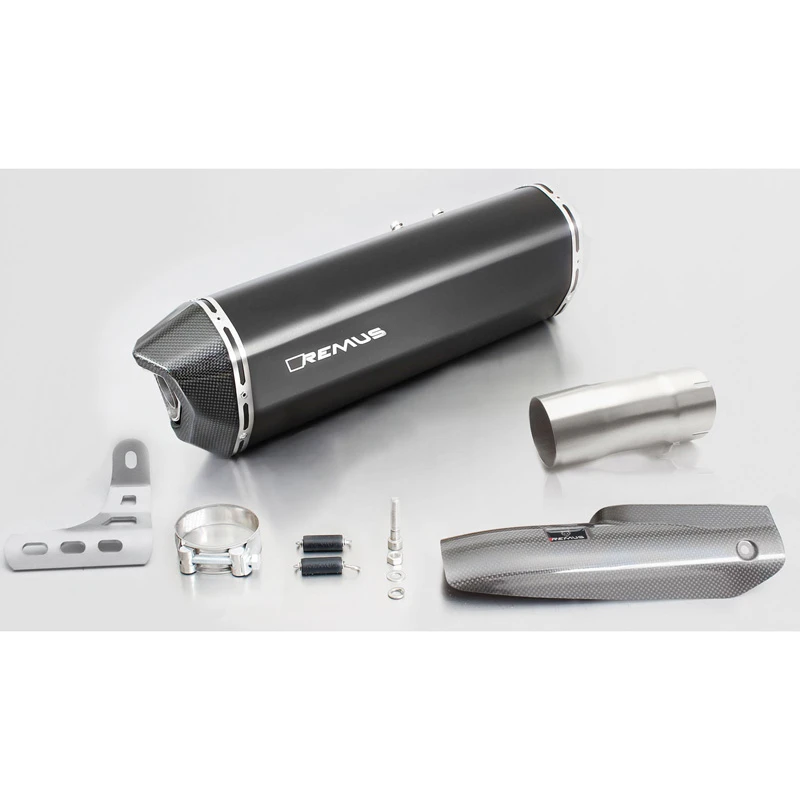 Remus 0564782 088115 Black Hawk Slip-on Exhaust W/Mid Pipe, Black For BMW R1200R/RS '15- 1 Remus 0564782 088115 Black Hawk Slip-on Exhaust W/Mid Pipe, Black For BMW R1200R/RS '15-