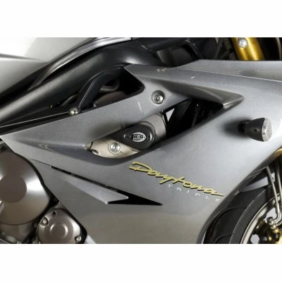 R&G Aero Style Frame Sliders "No Cut" For Triumph 675 Daytona '06-up White 2 R&G Aero Style Frame Sliders "No Cut" For Triumph 675 Daytona '06-up White - Image 2