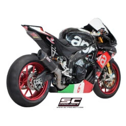 SC-Project A15-40FTC Oval Matte Carbon Racing Exhaust Aprilia RSV4 RF / RR (2015-2016) -MotorVision Store sc project a15 40ftc oval racing exhaust image3