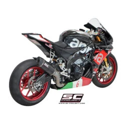 SC-Project A15-40FTC Oval Matte Carbon Racing Exhaust Aprilia RSV4 RF / RR (2015-2016) -MotorVision Store sc project a15 40ftc oval racing exhaust image4