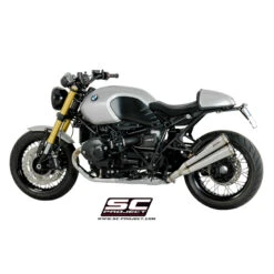 SC-Project B18-D39A70S Dual Conic "70s Style" Exhaust For BMW RnineT / Racer (2014-) -MotorVision Store sc project b18 d39a70sal conic 70s exhaust image3