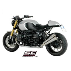 SC-Project B18-D39A70S Dual Conic "70s Style" Exhaust For BMW RnineT / Racer (2014-) -MotorVision Store sc project b18 d39a70sal conic 70s exhaust image4