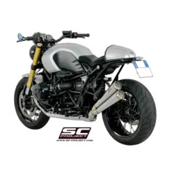 SC-Project B18-D39A70S Dual Conic "70s Style" Exhaust For BMW RnineT / Racer (2014-) -MotorVision Store sc project b18 d39a70sal conic 70s exhaust image5