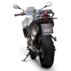 SC-Project B34-02T Oval Slip-on Exhaust, Titanium For BMW F800R '17-'20 -MotorVision Store sc project b34 02t oval slip on exhaust titanium image5