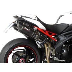 SC-Project T05-25C Dual High Mount Oval Exhaust For Triumph Speed Triple / R (2011-2015)