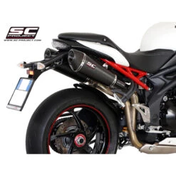 SC-Project T05-34C Dual Carbon Conic High Mount Exhaust Triumph Speed Triple / R (2011-2015)