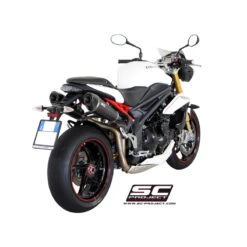 SC-Project T05-34C Dual Carbon Conic High Mount Exhaust Triumph Speed Triple / R (2011-2015) -MotorVision Store sc project t05 34cal carbon conic high exhaust image6
