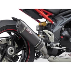 SC-Project T05-L01C Oval Low Mount Slip-on Exhaust, Carbon Triumph Speed Triple '11-'15