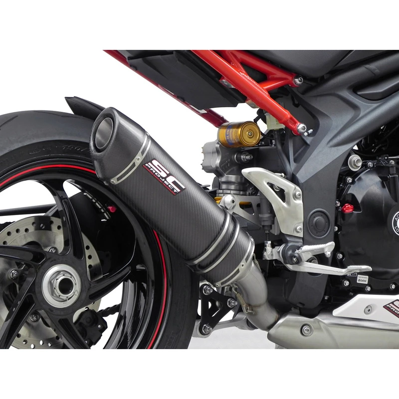 SC-Project T05-L01C Oval Low Mount Slip-on Exhaust, Carbon Triumph Speed Triple '11-'15 1 SC-Project T05-L01C Oval Low Mount Slip-on Exhaust, Carbon Triumph Speed Triple '11-'15