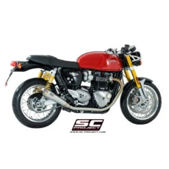 SC-Project T11-D37A70S Dual Conic 70s Style Exhaust For Triumph Thruxton 1200 / R (2016-) -MotorVision Store sc project t11 d37a70sal conic 70s style exhaust image5