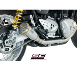 SC-Project T11-D42A Dual Conic 70s Style Short Exhaust Triumph Thruxton 1200 / R (2016-)