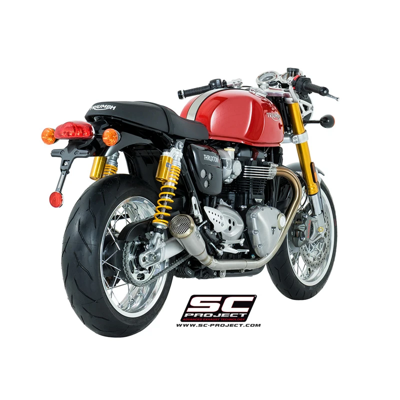 SC-Project T11-D42A Dual Conic 70s Style Short Exhaust Triumph Thruxton 1200 / R (2016-) 2 SC-Project T11-D42A Dual Conic 70s Style Short Exhaust Triumph Thruxton 1200 / R (2016-) - Image 2
