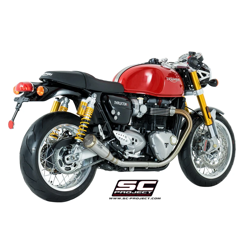 SC-Project T11-D42A Dual Conic 70s Style Short Exhaust Triumph Thruxton 1200 / R (2016-) 5 SC-Project T11-D42A Dual Conic 70s Style Short Exhaust Triumph Thruxton 1200 / R (2016-) - Image 5