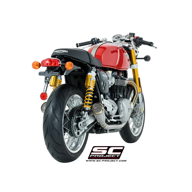 SC-Project T11-D42A Dual Conic 70s Style Short Exhaust Triumph Thruxton 1200 / R (2016-) 6 SC-Project T11-D42A Dual Conic 70s Style Short Exhaust Triumph Thruxton 1200 / R (2016-) - Image 6