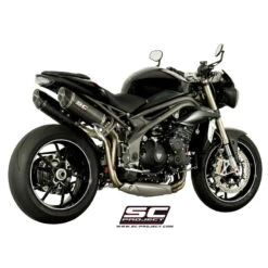 SC-Project T16-12C Dual High Mount Oval Exhaust For Triumph Speed Triple R / S (2016-)