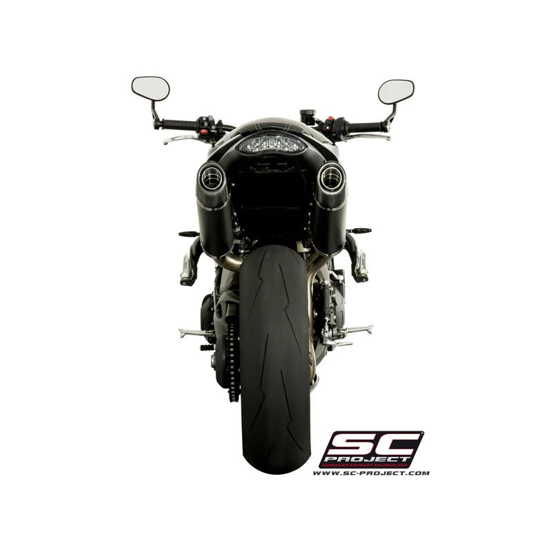 SC-Project T16-12C Dual High Mount Oval Exhaust For Triumph Speed Triple R / S (2016-) 2 SC-Project T16-12C Dual High Mount Oval Exhaust For Triumph Speed Triple R / S (2016-) - Image 2