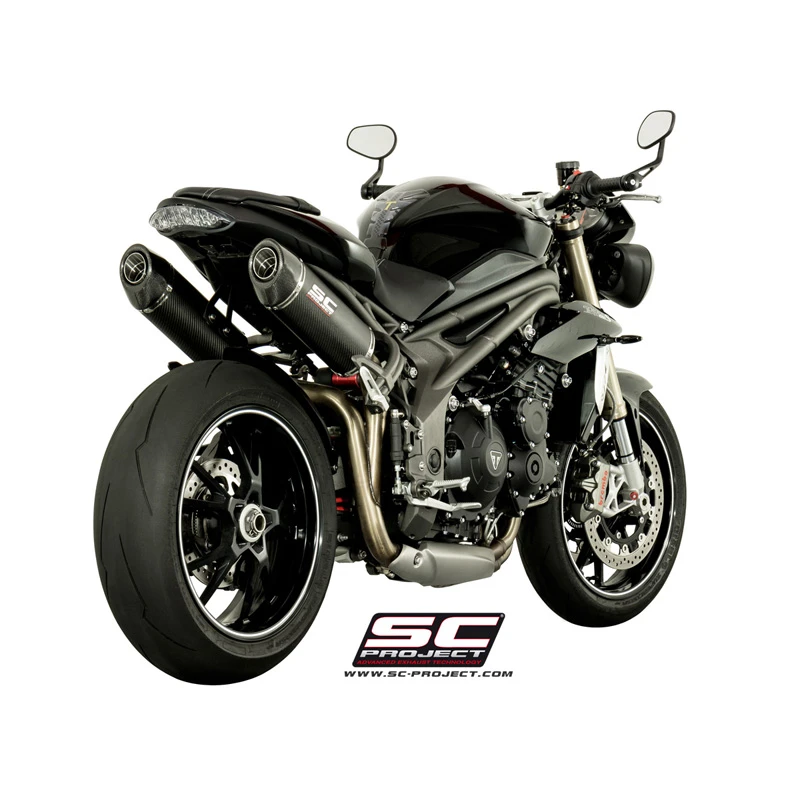 SC-Project T16-12C Dual High Mount Oval Exhaust For Triumph Speed Triple R / S (2016-) 3 SC-Project T16-12C Dual High Mount Oval Exhaust For Triumph Speed Triple R / S (2016-) - Image 3