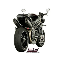 SC-Project T16-12C Dual High Mount Oval Exhaust For Triumph Speed Triple R / S (2016-) 8 SC-Project T16-12C Dual High Mount Oval Exhaust For Triumph Speed Triple R / S (2016-) -MotorVision Store sc project t16 12cal high mount oval exhaust image4