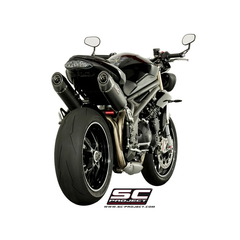 SC-Project T16-12C Dual High Mount Oval Exhaust For Triumph Speed Triple R / S (2016-) 4 SC-Project T16-12C Dual High Mount Oval Exhaust For Triumph Speed Triple R / S (2016-) - Image 4