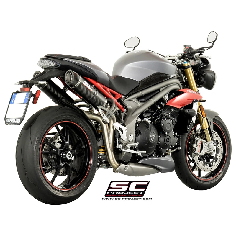 SC-Project T16-28C GP-Tech Dual High Mount Exhaust For Triumph Speed Triple R / S (2016-) 3 SC-Project T16-28C GP-Tech Dual High Mount Exhaust For Triumph Speed Triple R / S (2016-) - Image 3