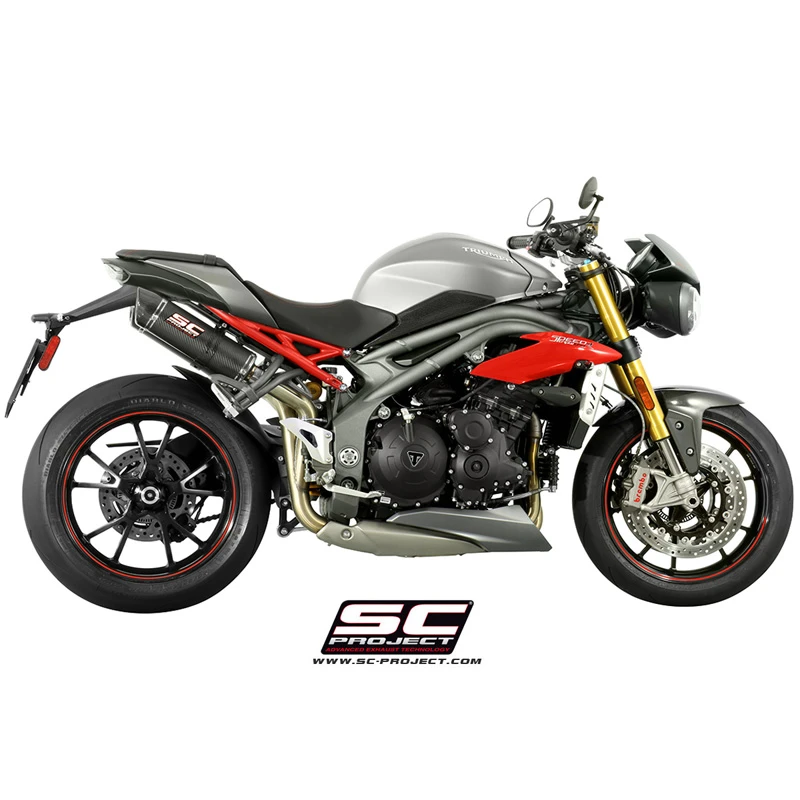 SC-Project T16-28C GP-Tech Dual High Mount Exhaust For Triumph Speed Triple R / S (2016-) 6 SC-Project T16-28C GP-Tech Dual High Mount Exhaust For Triumph Speed Triple R / S (2016-) - Image 6