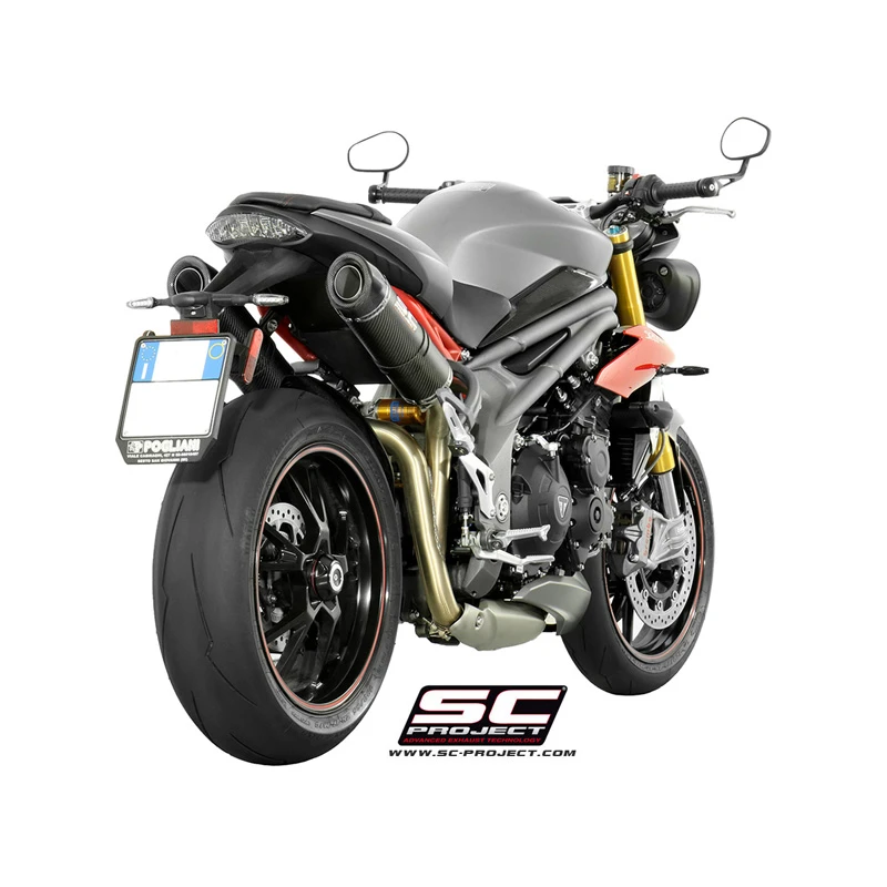 SC-Project T16-28C GP-Tech Dual High Mount Exhaust For Triumph Speed Triple R / S (2016-) 7 SC-Project T16-28C GP-Tech Dual High Mount Exhaust For Triumph Speed Triple R / S (2016-) - Image 7
