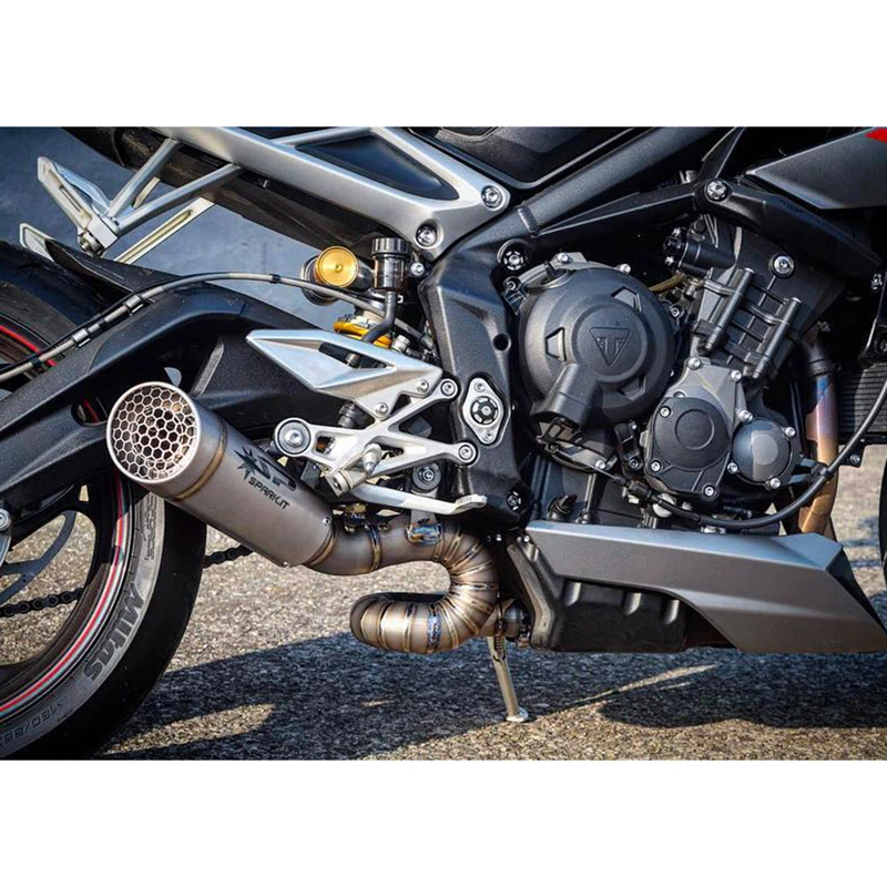 Spark GTR0501T Grid-O Slip-on Exhaust With Link Pipe Triumph Street Triple 765 RS (2017-) 2 Spark GTR0501T Grid-O Slip-on Exhaust With Link Pipe Triumph Street Triple 765 RS (2017-) - Image 2